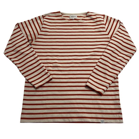 Norse Projects Igne Stripe Shirt in Ecru Orange - Picture 1 of 5
